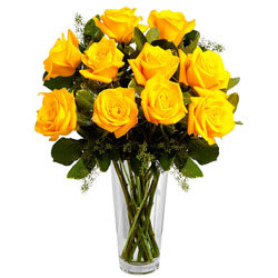 Graceful Yellow Roses in a Vase Graceful Yellow Roses in a Vase