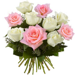 Effervescent Pink and White Roses Bunch Effervescent Pink and White Roses Bunch