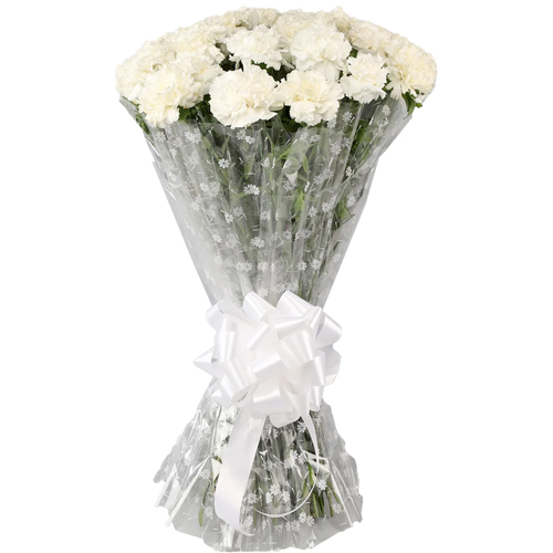Alluring Hearth-Side Bouquet of White Carnations Alluring Hearth-Side Bouquet of White Carnations