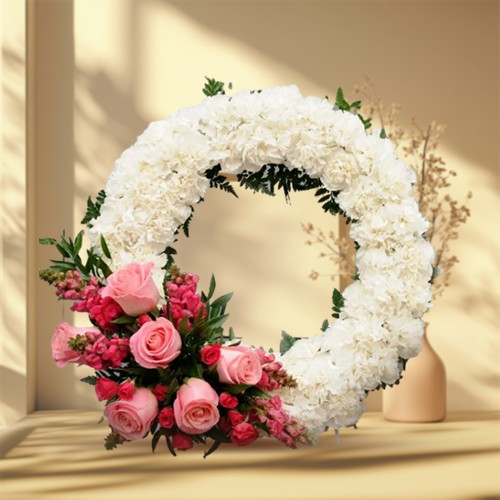 Wreath of Pastel Colour Flowers Wreath of Pastel Colour Flowers