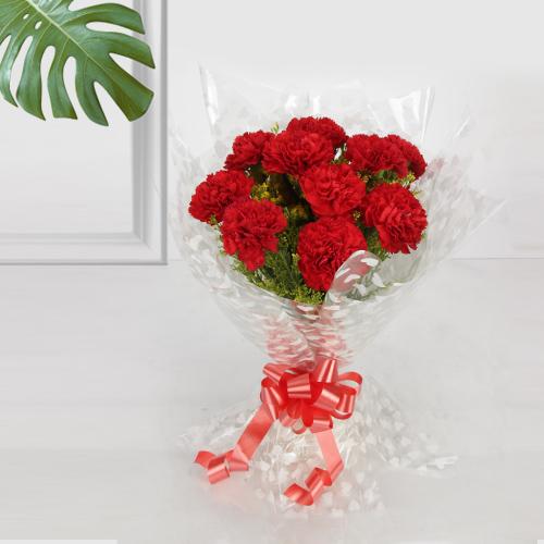 Beautiful Red Coloured Carnation Bouquet Beautiful Red Coloured Carnation Bouquet