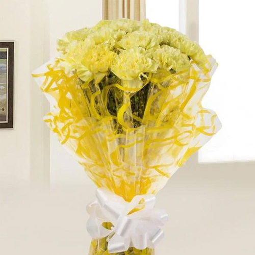 Radiant Composition of Yellow Carnations Radiant Composition of Yellow Carnations