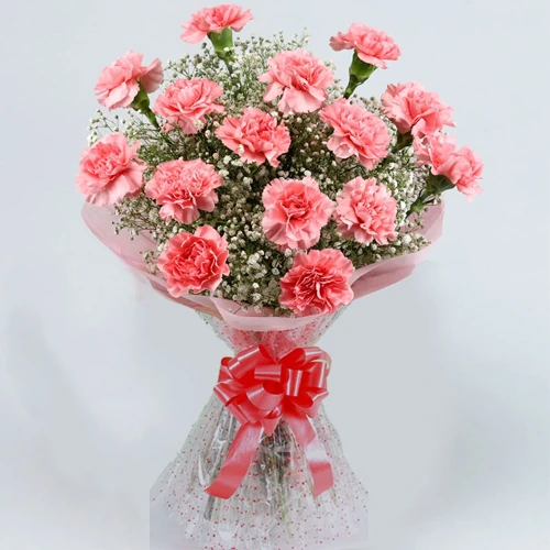 Majestic Bouquet of Carnations in Pink Colour