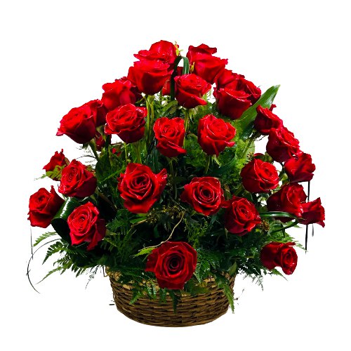 Captivating Unending Passion Roses Basket Captivating Unending Passion Roses Basket
