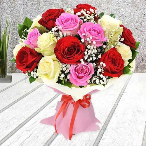 Multicolored Floral Collection Mixed Rose Bouquet