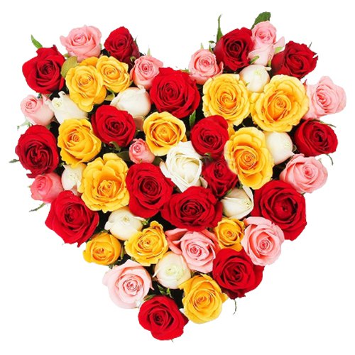 Joyful Hearty Arrangement of Thirty Mixed Roses Joyful Hearty Arrangement of Thirty Mixed Roses