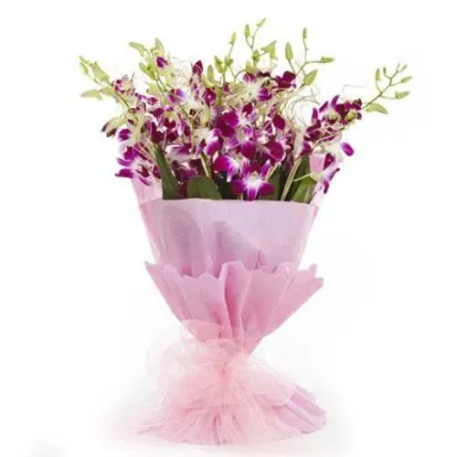 Fashionable Purple Orchid Stems Bouquet