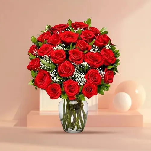 Pure Indulgence Red Roses in a Vase