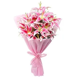 Mesmerizing Bouquet of 10 Pink Lily