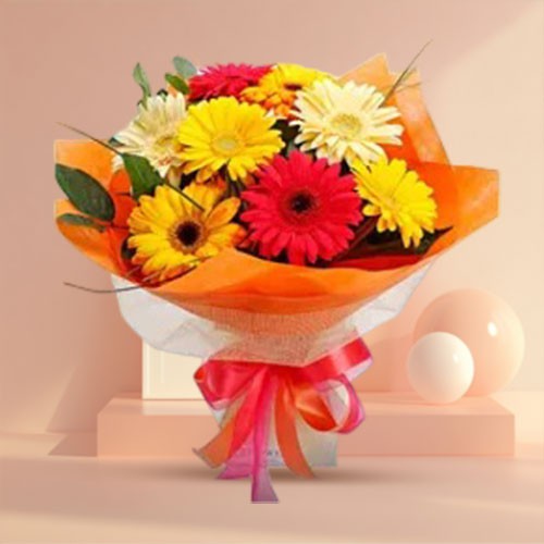 Superb Looking Bouquet of Assorted Gerberas Superb Looking Bouquet of Assorted Gerberas