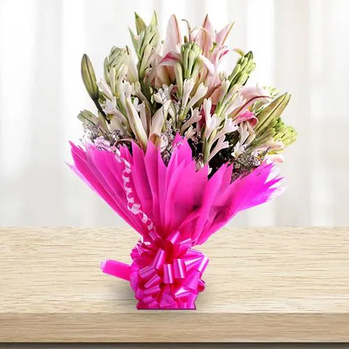 Exclusive Bouquet of Lilies and Gladiolus