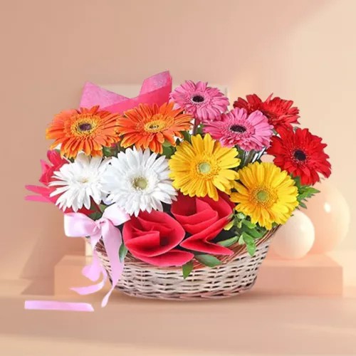 Designer Basket of Assorted Gerberas
Designer Basket of Assorted Gerberas
