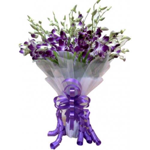 Attractive Hand Bunch of Blue Orchids Attractive Hand Bunch of Blue Orchids