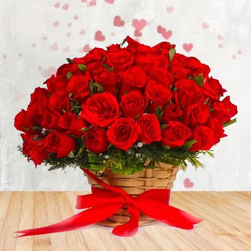 Wonderful Red Roses Bunch with Filler Flowers   
