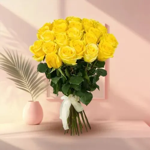 Beautiful Yellow Color Roses in a Bunch
