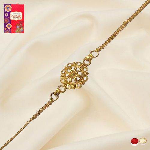 Elegant Gold Plated Rakhi Elegant Gold Plated Rakhi