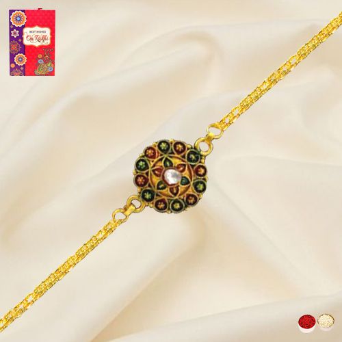 Elegant Gold Plated Rakhi Elegant Gold Plated Rakhi