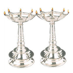 Silver Plated Lamp Set Silver Plated Lamp Set