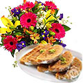 Mixed Flowers Bouquet with Anand Bhawan Milk Cake Mixed Flowers Bouquet with Anand Bhawan Milk Cake