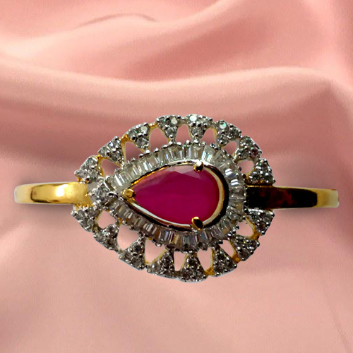 Beautiful Designer Red Stone and Rhinestone Studded Fancy bangle from Anjali Beautiful Designer Red Stone and Rhinestone Studded Fancy bangle from Anjali