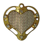 Unique Gold Tone Metal Heart Shaped Pendant with Mesh Unique Gold Tone Metal Heart Shaped Pendant with Mesh