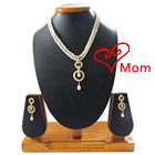 Dazzling Pearl Drop 2 Line Necklace with Earrings Dazzling Pearl Drop 2 Line Necklace with Earrings