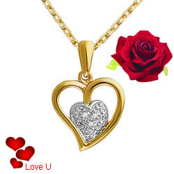 Classic Heart Shaped Golden Pendant Classic Heart Shaped Golden Pendant