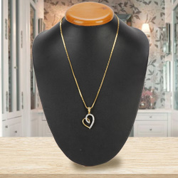 Caressed-by-Amour Gold Heart Pendant with Chain Caressed-by-Amour Gold Heart Pendant with Chain