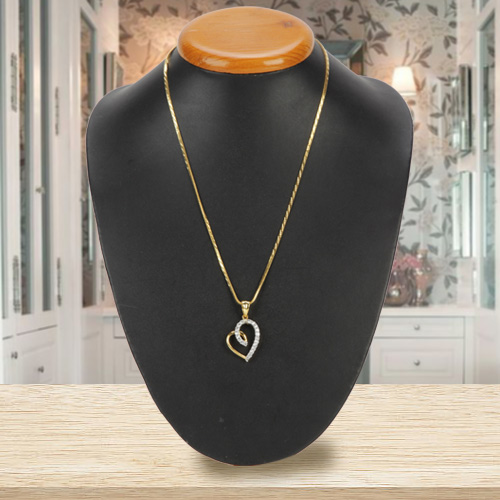 Caressed-by-Amour Gold Heart Pendant with Chain Caressed-by-Amour Gold Heart Pendant with Chain