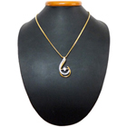 Heart-Fondling Allure Gold Plated Necklace with Teresa Pendant<br> Heart-Fondling Allure Gold Plated Necklace with Teresa Pendant<br>