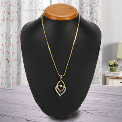 Confounding Luster Gold Plated Necklace with Fernanda Pendant Confounding Luster Gold Plated Necklace with Fernanda Pendant