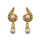 Fancy Genuine Pearl and Rhinestone Studded Pair of Earrings Fancy Genuine Pearl and Rhinestone Studded Pair of Earrings