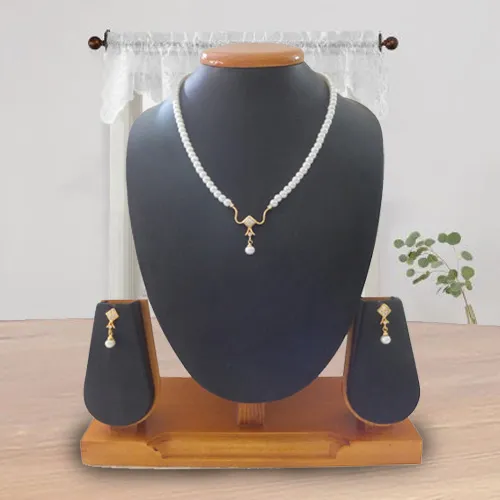 Buy Pearl Pendant N Earring Set Buy Pearl Pendant N Earring Set