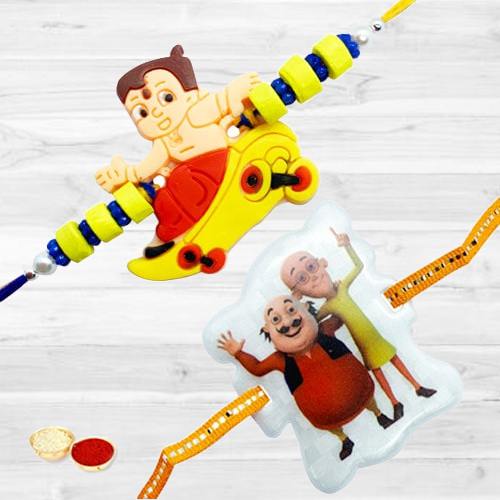 Attractive Two Rakhis for Children with Amazing Designs<br> Attractive Two Rakhis for Children with Amazing Designs<br>