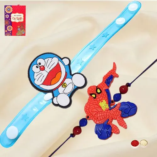 Exclusive Doraemon and Spiderman Rakhi Exclusive Doraemon and Spiderman Rakhi