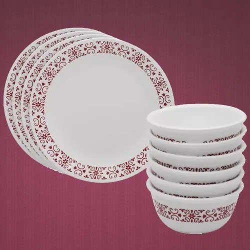 Stylish Corelle Red Thrills Glass Dinner Set