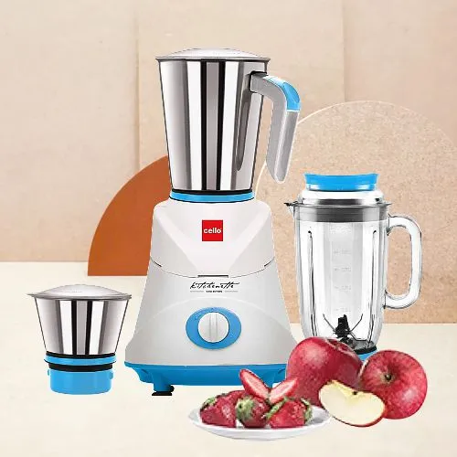 Exciting Cello 3 Jars Juicer Mixer Grinder in Blue Exciting Cello 3 Jars Juicer Mixer Grinder in Blue