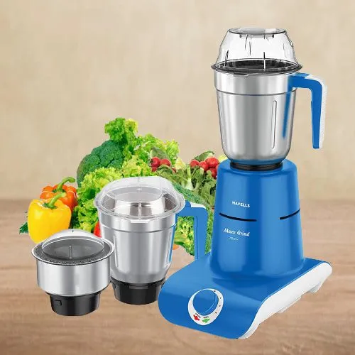 Dashing Havells Blue Color Mixer Grinder with Overload indicator Dashing Havells Blue Color Mixer Grinder with Overload indicator