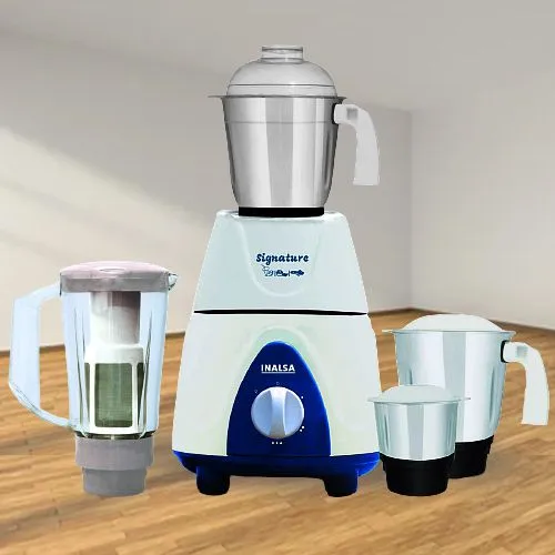 Lavish Inalsa White n Blue Mixer Grinder with Break Resistant Jars