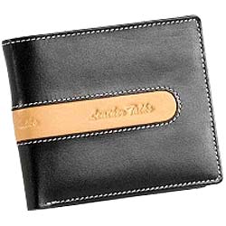 Suave and Formal Looking Genuine Leather Men's Wallet in Black and Brown from Leather Talks Suave and Formal Looking Genuine Leather Men's Wallet in Black and Brown from Leather Talks