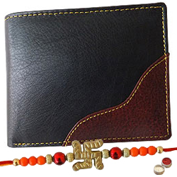 Rich Born’s Riveting Gents Leather Wallet with 1 Free Rakhi, Roli Tilak and Chawal Rich Born’s Riveting Gents Leather Wallet with 1 Free Rakhi, Roli Tilak and Chawal