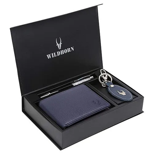 Impressive Trio of WildHorn Leather Men Wallet with Keychain N Pen Impressive Trio of WildHorn Leather Men Wallet with Keychain N Pen