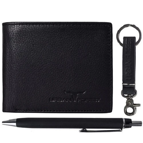 Elegant Urban Forest Mens Wallet with Keyring N Pen Trio