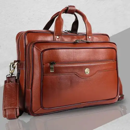 Special Gift in Kolkata Fashionable Leather Laptop Bag for Men