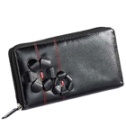 Flowery styled Genuine Leather ladies Wallet in Black from Leather Talks Flowery styled Genuine Leather ladies Wallet in Black from Leather Talks