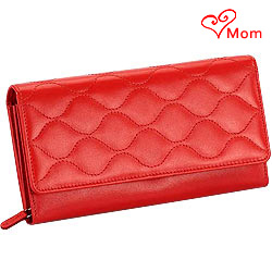 Red Wave shaped Genuine Leather Ladies Wallet from Leather Talks Red Wave shaped Genuine Leather Ladies Wallet from Leather Talks