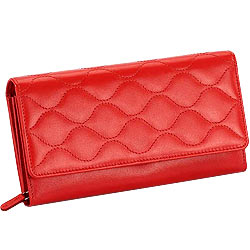 Red Wave shaped Genuine Leather Ladies Wallet from Leather Talks Red Wave shaped Genuine Leather Ladies Wallet from Leather Talks