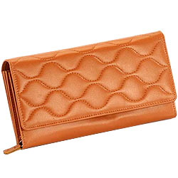 Brown Wave shaped Genuine Leather Ladies Wallet from Leather Talks Brown Wave shaped Genuine Leather Ladies Wallet from Leather Talks