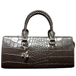 Bubbles Styled Grey Genuine Leather Ladies Leather Handbag from Cheemo Bubbles Styled Grey Genuine Leather Ladies Leather Handbag from Cheemo