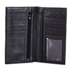 Long Leather Wallet with transparent flap And zip Long Leather Wallet with transparent flap And zip